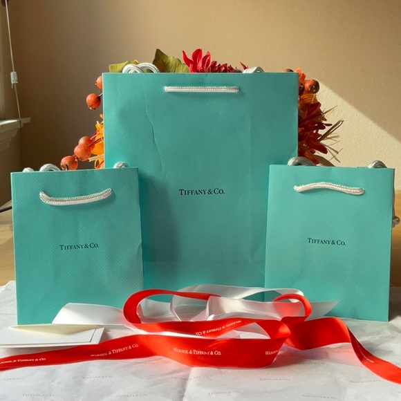 🎀 TIFFANY & CO. BAG AND RIBBON BUNDLE 🎀 NWOT 🎀 - Picture 2 of 16